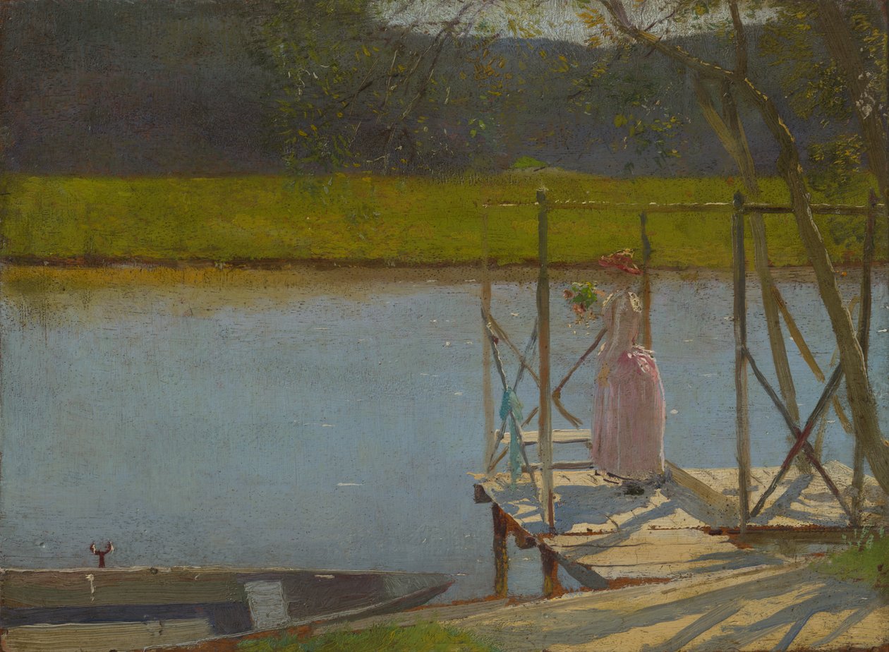 Kobieta przy łodzi, ok. 1875-85 autorstwa Laszlo Mednyanszky
