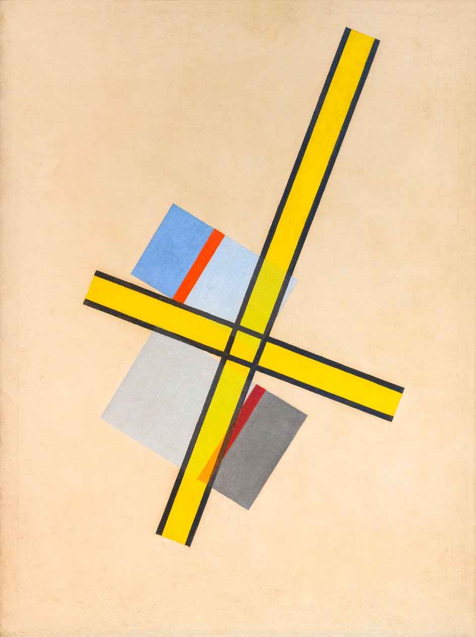 Żółty krzyż Q VII autorstwa Laszlo Moholy Nagy