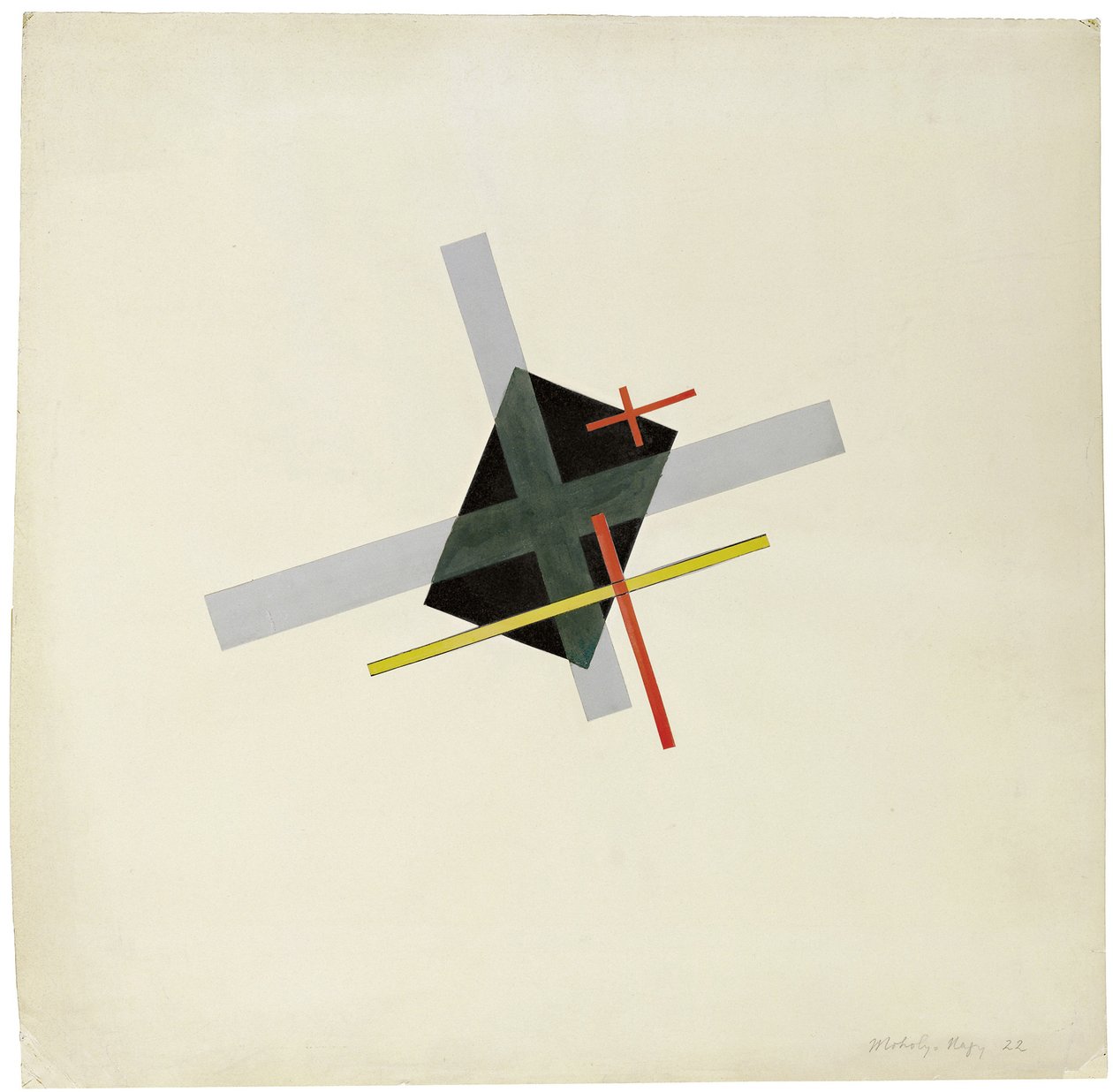 Kolaż z czarnym środkiem, 1922 autorstwa Laszlo Moholy Nagy