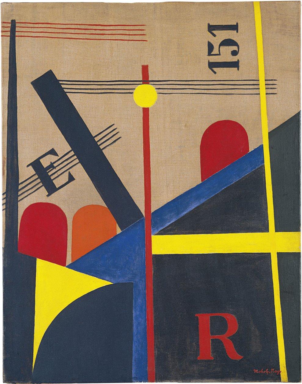 Duże malowidło kolejowe, 1920 autorstwa Laszlo Moholy Nagy