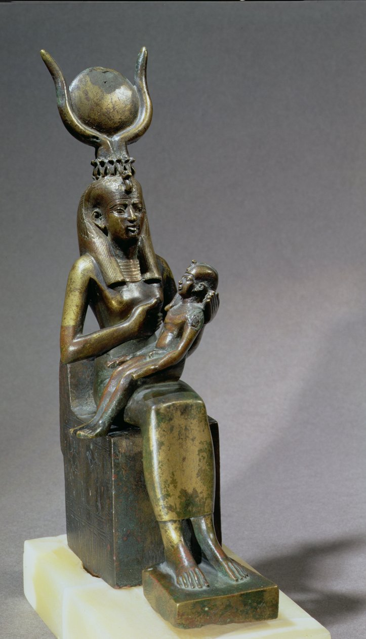 Statuetka bogini Izydy i dziecka Horusa autorstwa Late Period Egyptian