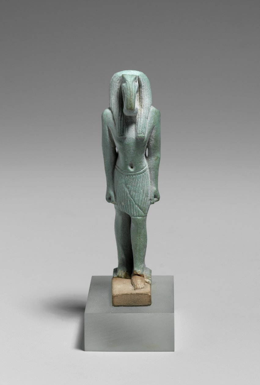 Figura boga Thota, 664-332 pne (szkliwiony fajans) autorstwa Late Period Egyptian
