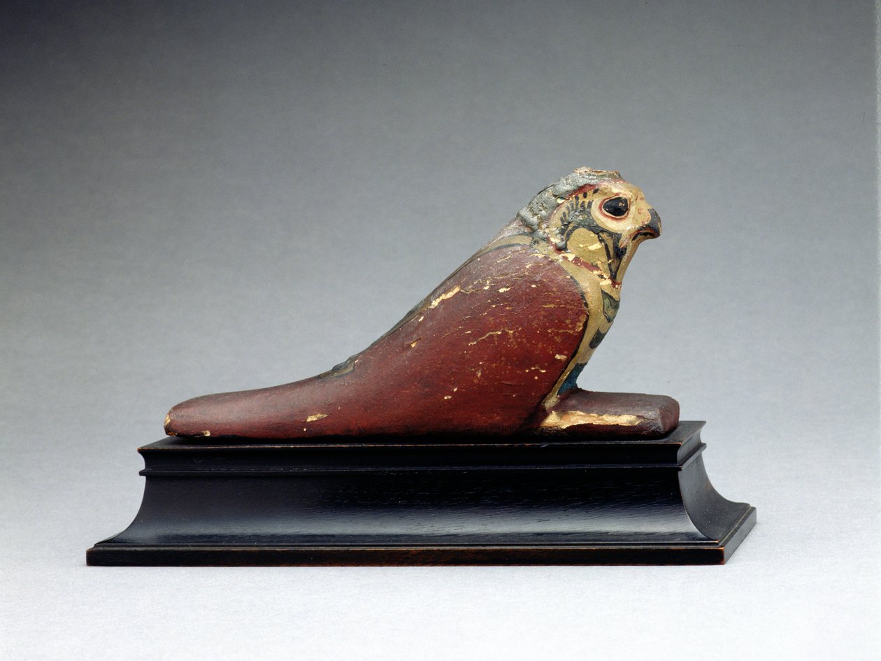 Zmumifikowany sokół (zaklejone i pomalowane drewno) autorstwa Late Period Egyptian