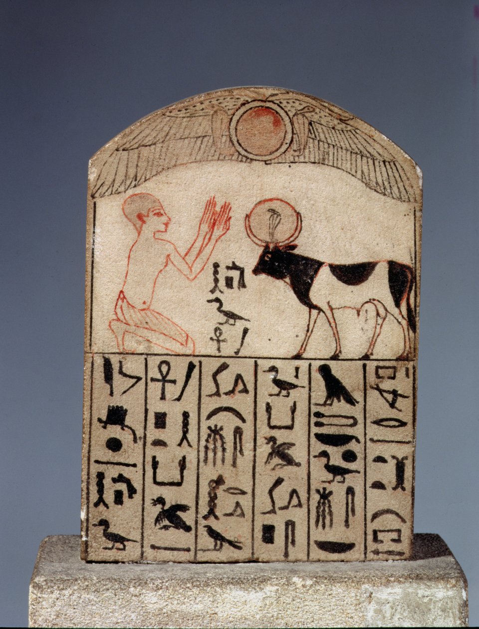 Stela do byka Apis (malowany wapień) autorstwa Late Period Egyptian
