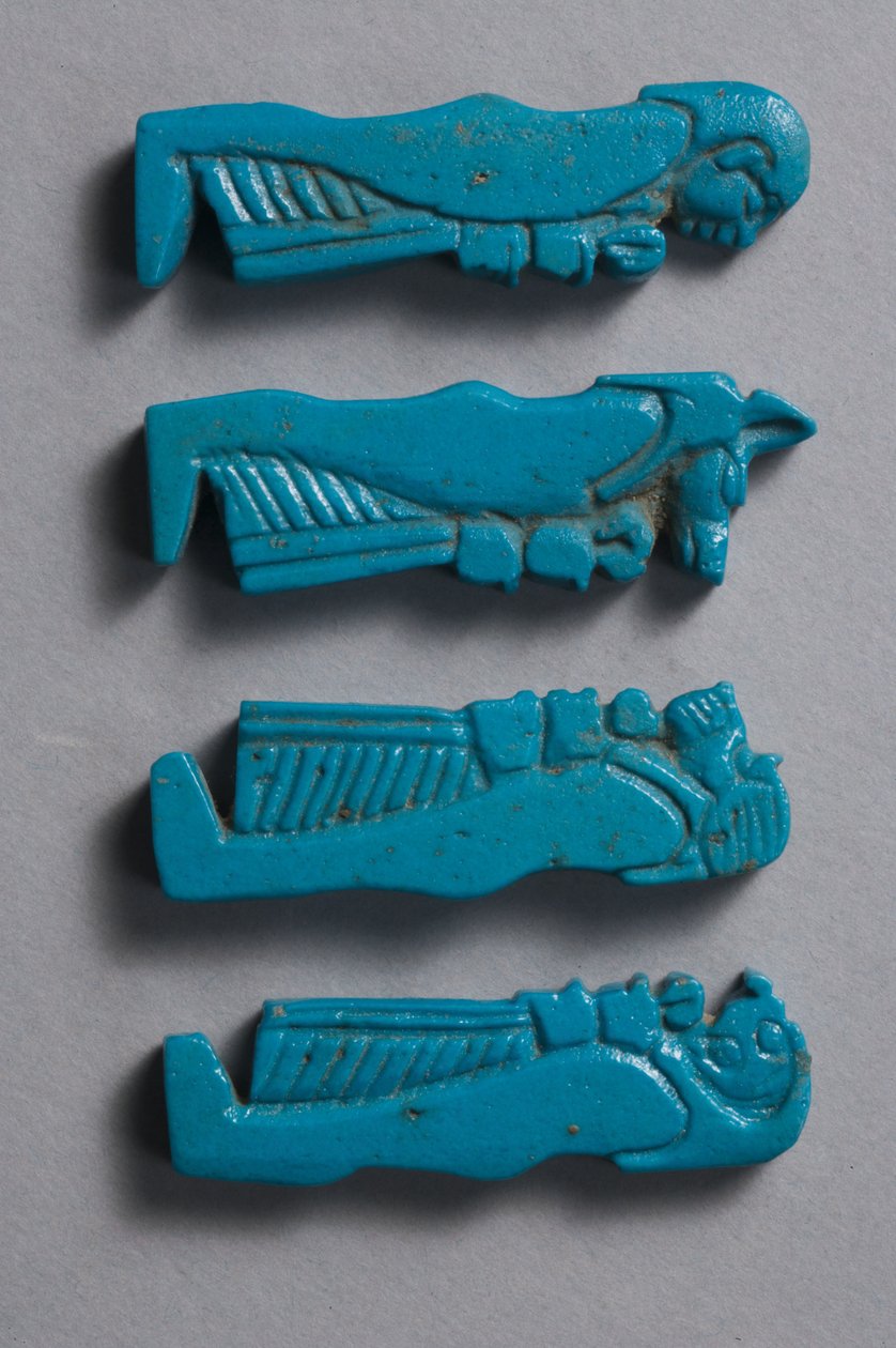 Amulety czterech synów Horusa, okres późnej dynastii (fajans) autorstwa Late Period Egyptian