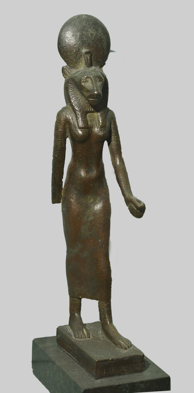 Spiżowa statua egipskiej bogini Sekhmet, 712-332 pne autorstwa Late Period Egyptian