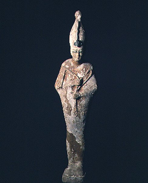 Pokryta gesso drewniana figura Ozyrysa, okres Saite, 664-525 p.n.e. (drewno i gesso) autorstwa Late Period Egyptian