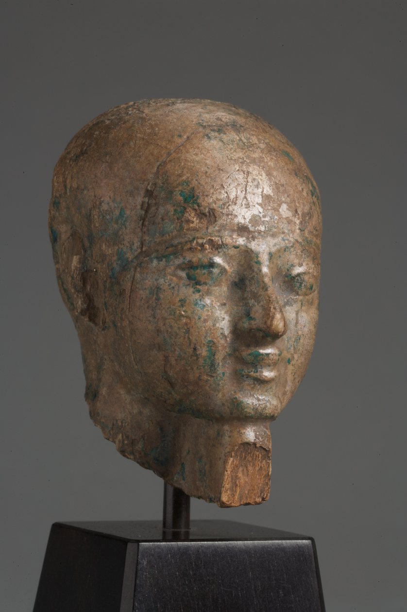 Head of Ptah (glazurowany steatyt) (patrz również 325629) autorstwa Late Period Egyptian