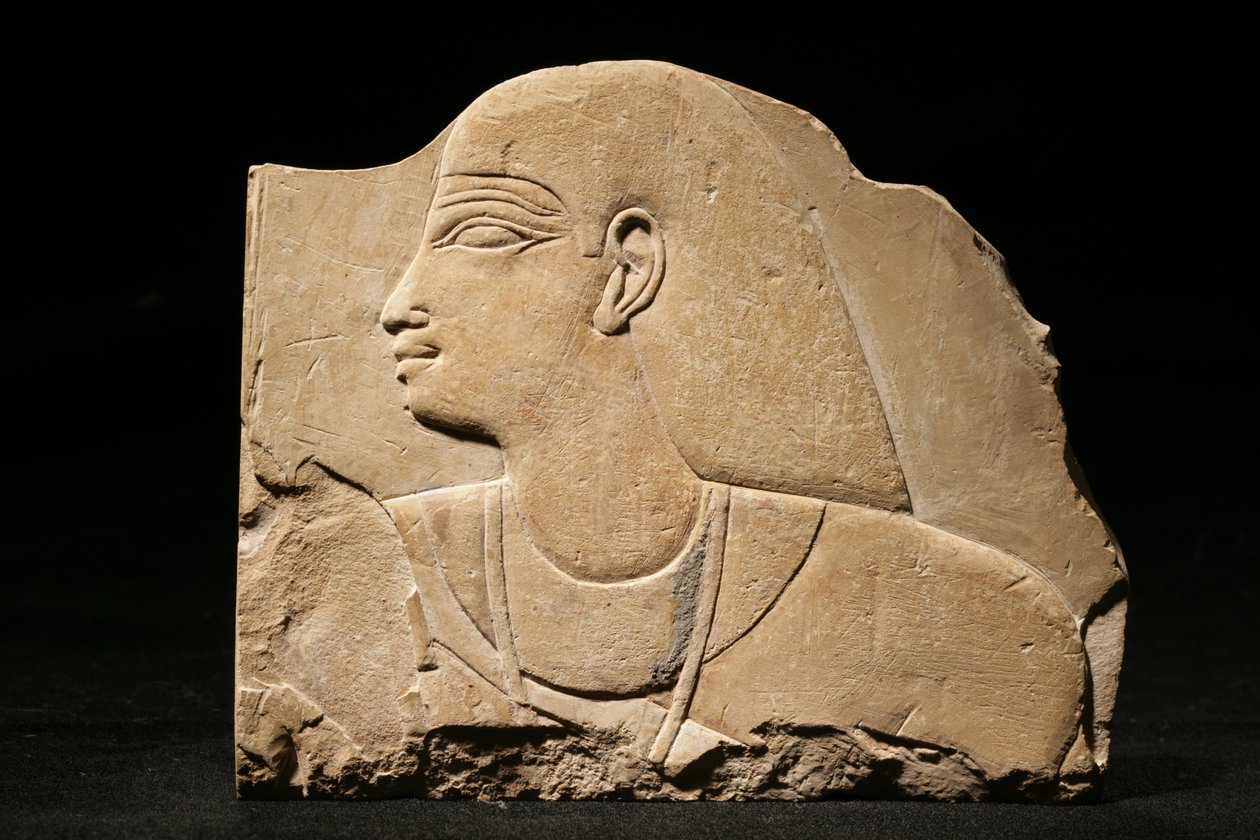 Mentu-em-czapka, późna 25. dynastia, wczesna 26. dynastia, ok. 660-650 p.n.e. (wapień) autorstwa Late Period Egyptian