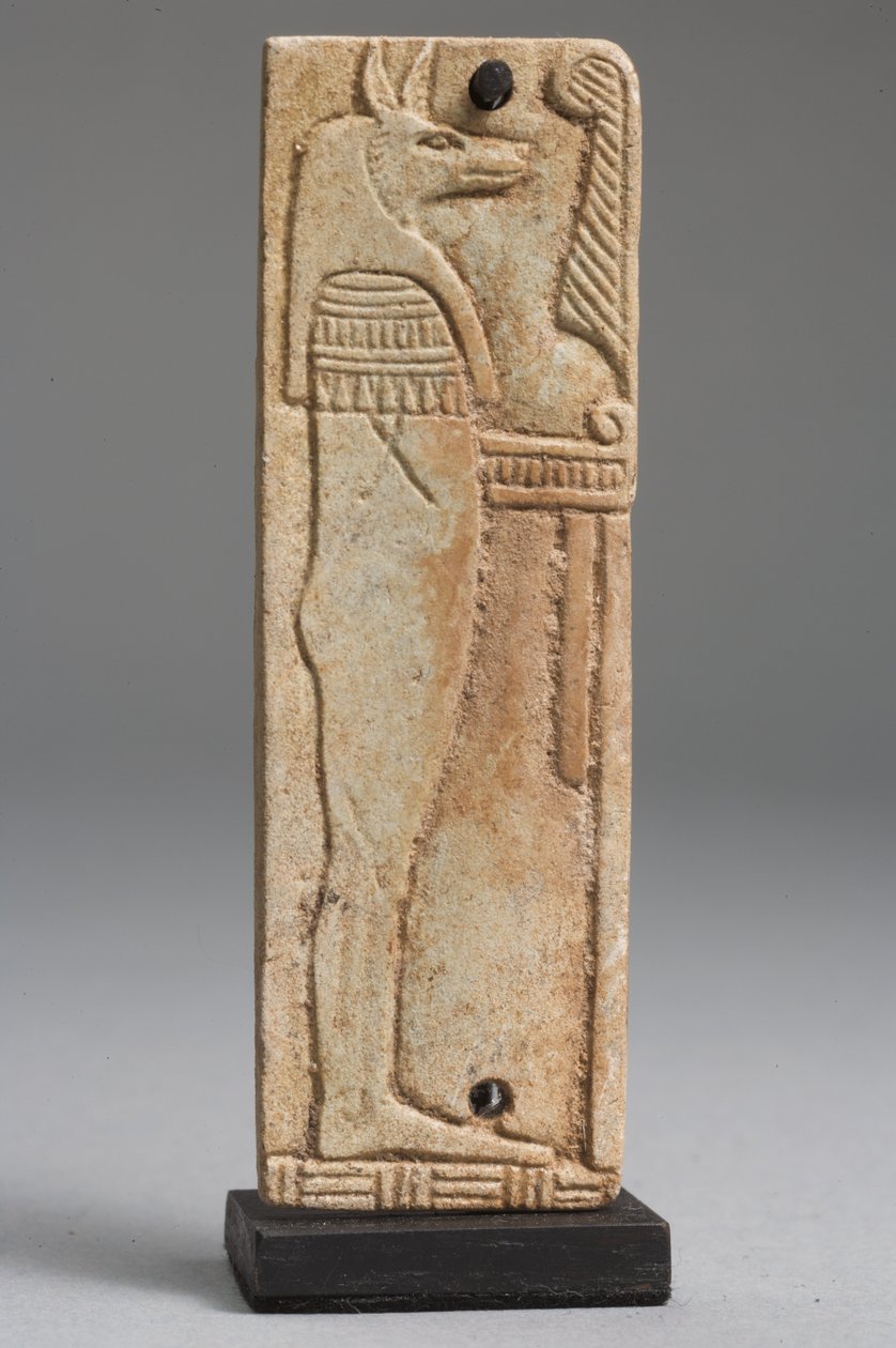 Tablica Duamutef (fajans) (patrz również 325655, 325656 i 325657) autorstwa Late Period Egyptian