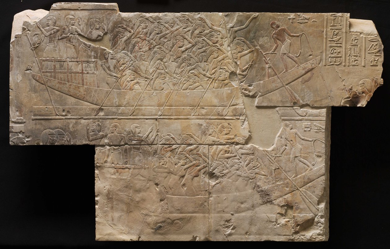 Dwie łodzie z kobietami żałobnikami, ok. 667-647 pne autorstwa Late Period Egyptian