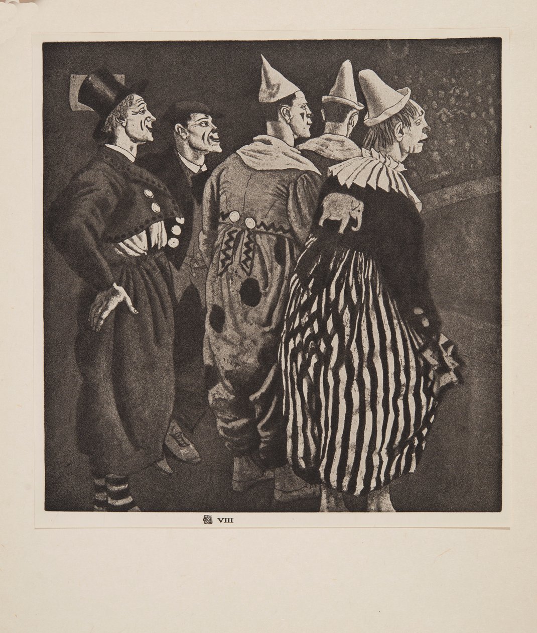Pięciu Klaunów, wyd. 1926. autorstwa Laura Knight