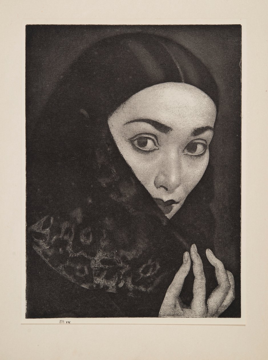 Dama z szalem, wyd. 1926. autorstwa Laura Knight