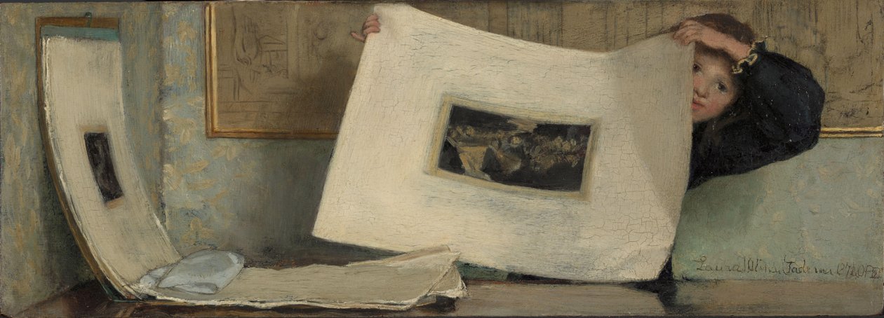 Anna przegląda portfolio grafik autorstwa Laura Theresa Alma Tadema (Lady)