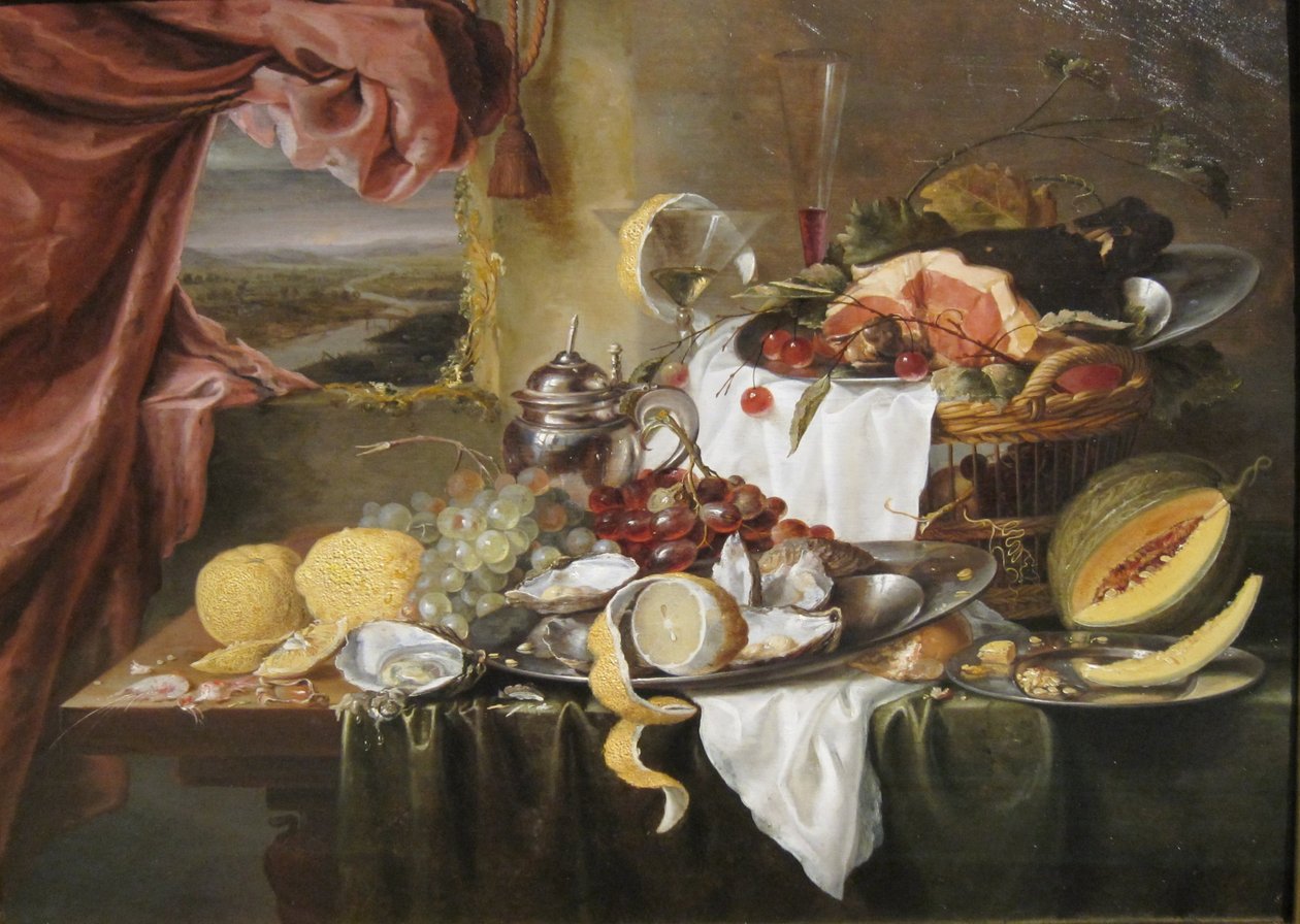 Martwa natura z wyimaginowanym widokiem autorstwa Laurens Craen