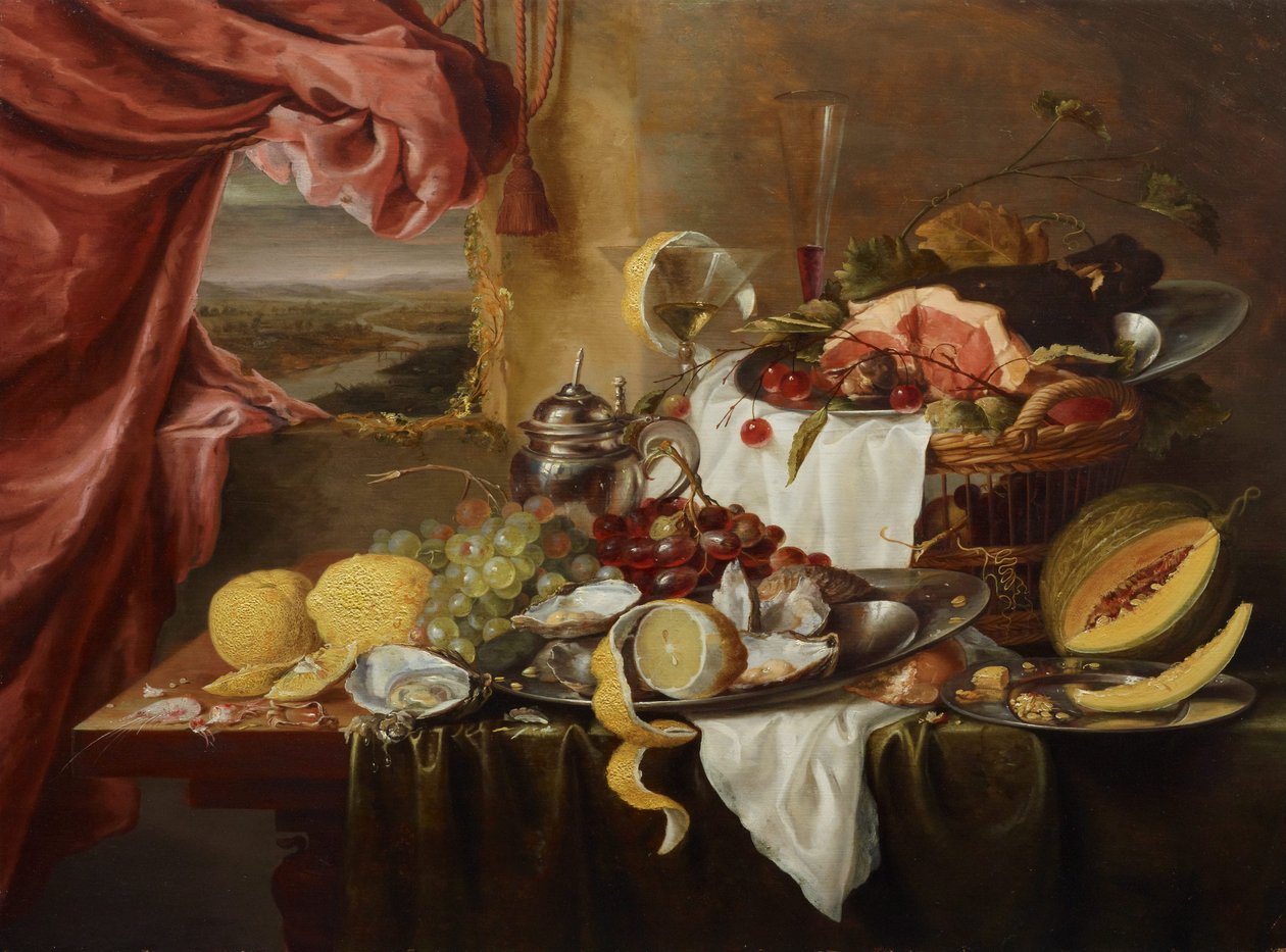Martwa natura z wyimaginowanym widokiem autorstwa Laurens Craen