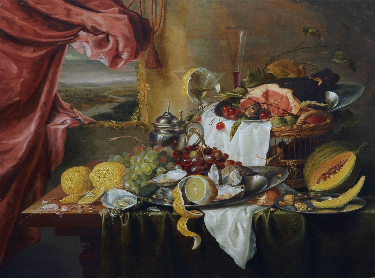 Martwa natura z wyimaginowanym widokiem autorstwa Laurens Craen