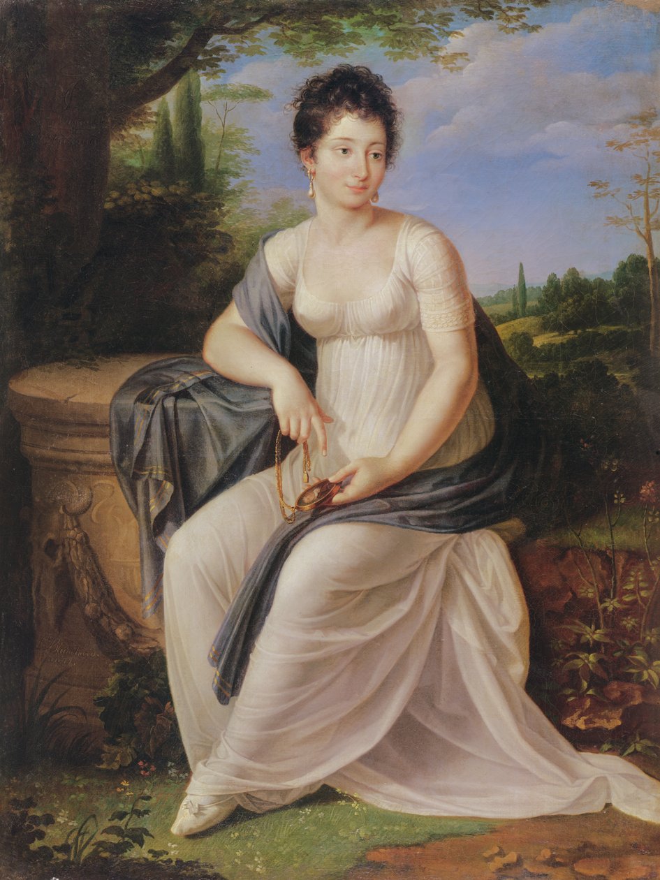 Madame de Saint-Amand w stroju z okresu Dyrekcji, 1795-99 autorstwa Laurent Blanchard