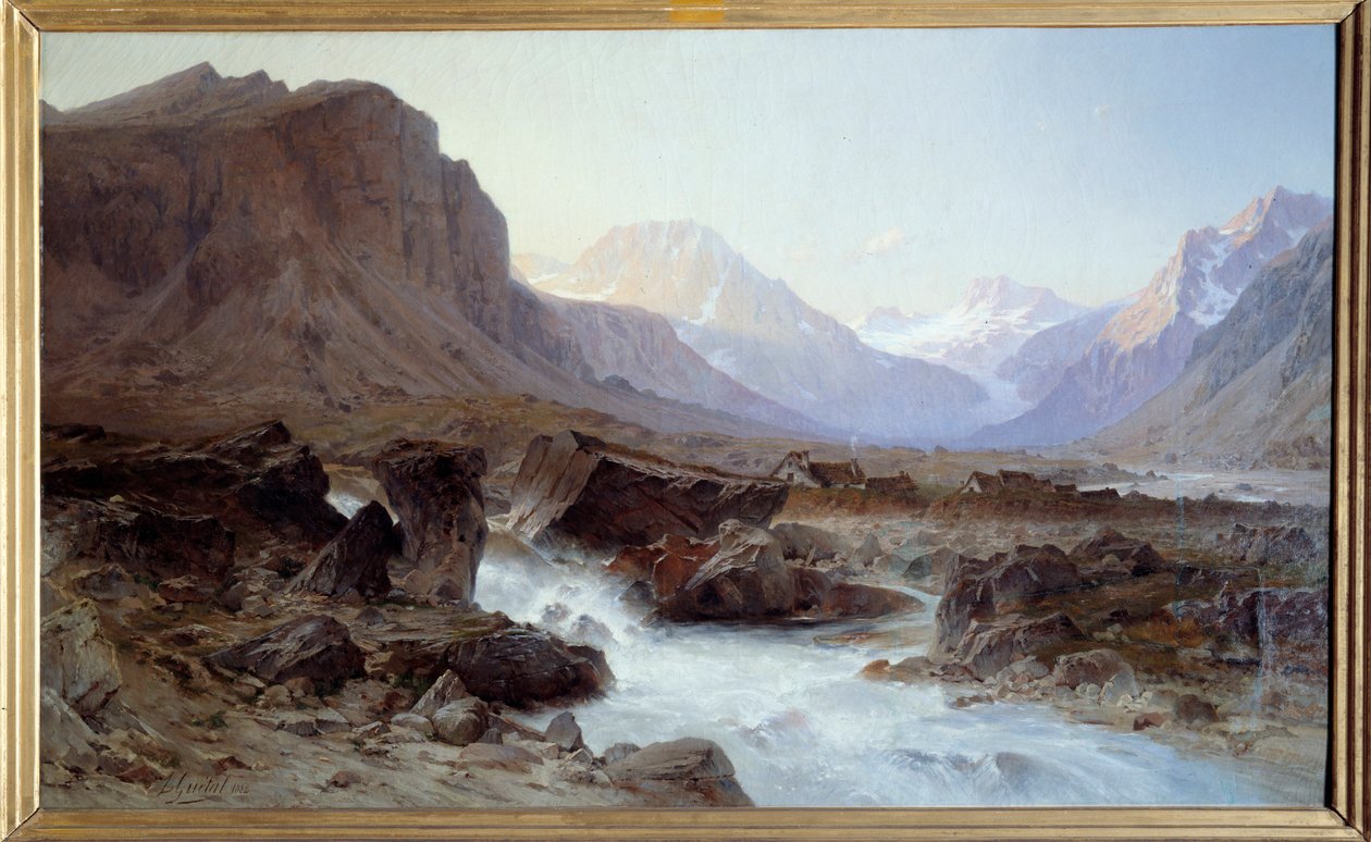 La Berarde w Oisans. Obraz Laurenta Guétala (1841-1892) autorstwa Laurent Guétal