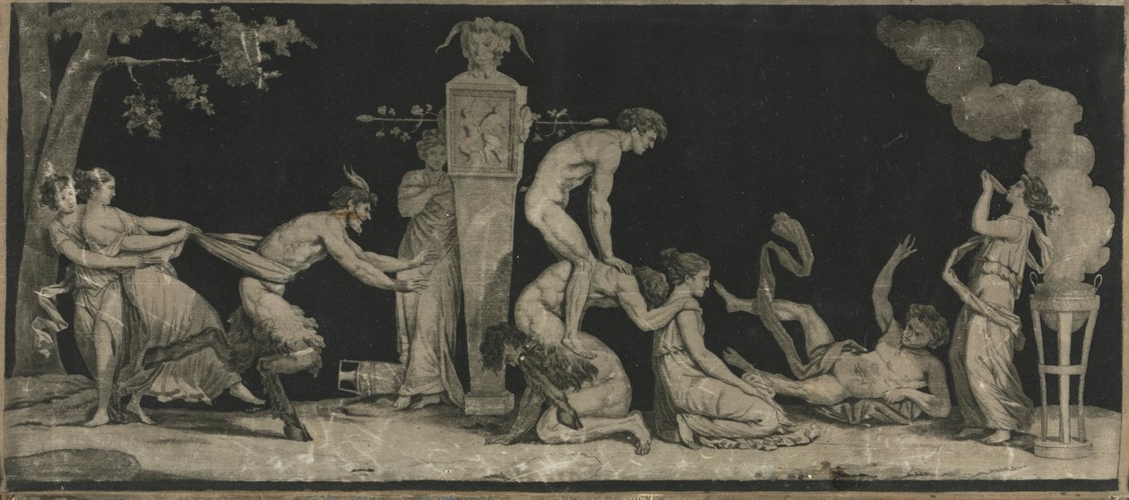 Bacchanal, Gra w żabę skoku, c. 1785. autorstwa Laurent Guyot