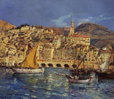 Miasto Menton na południu Francji autorstwa Laurent Lucien Gsell