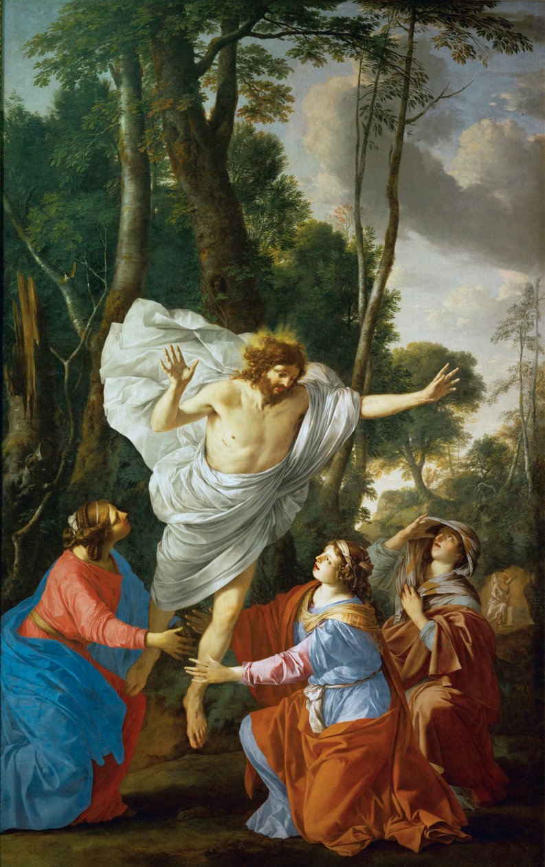 Apparition de Jesus aux trois Maries - Chrystus ukazuje się trzem Mariom ... autorstwa Laurent de (workshop of) La Hyre