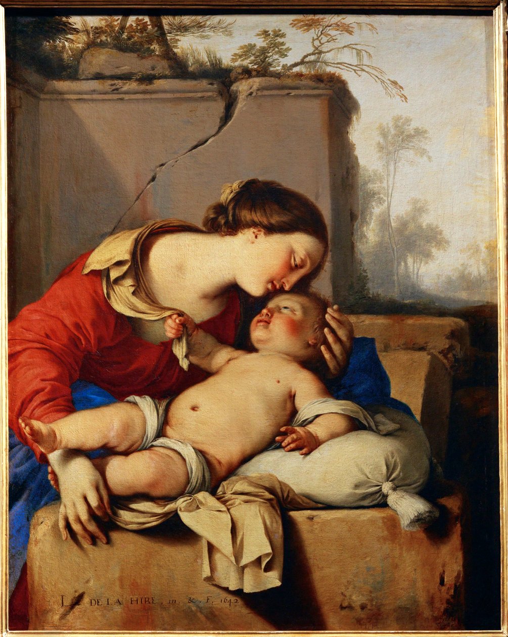 Dziewica z Dzieciątkiem - Madonna z Dzieciątkiem ... autorstwa Laurent de (workshop of) La Hyre