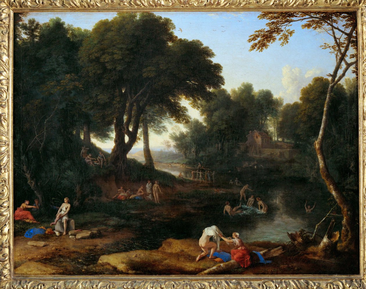 Paysage aux baigneuses - krajobraz z kąpiącymi się ... autorstwa Laurent de (workshop of) La Hyre