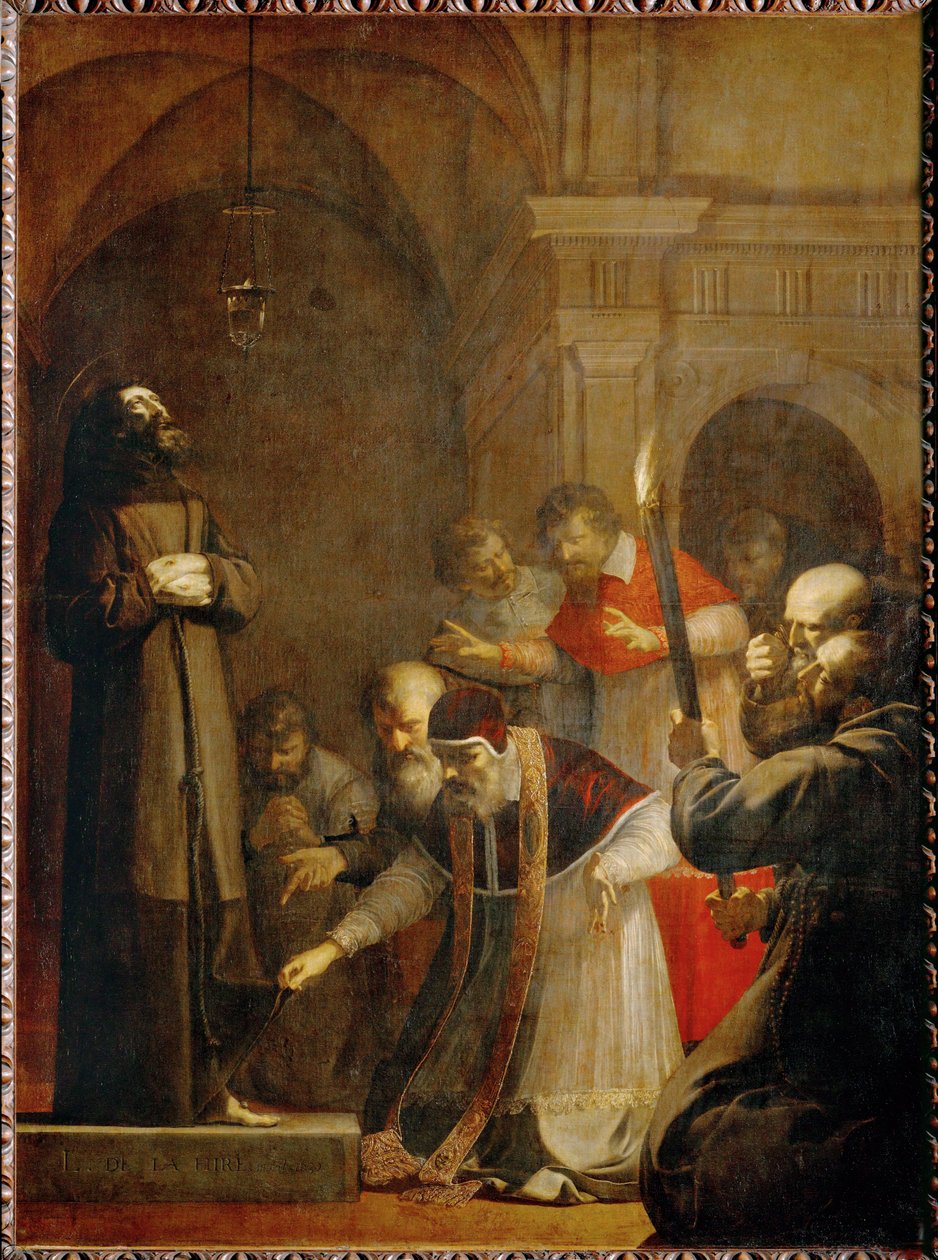 Papież Mikołaj V, w 1449 r. ... autorstwa Laurent de La Hire or La Hyre