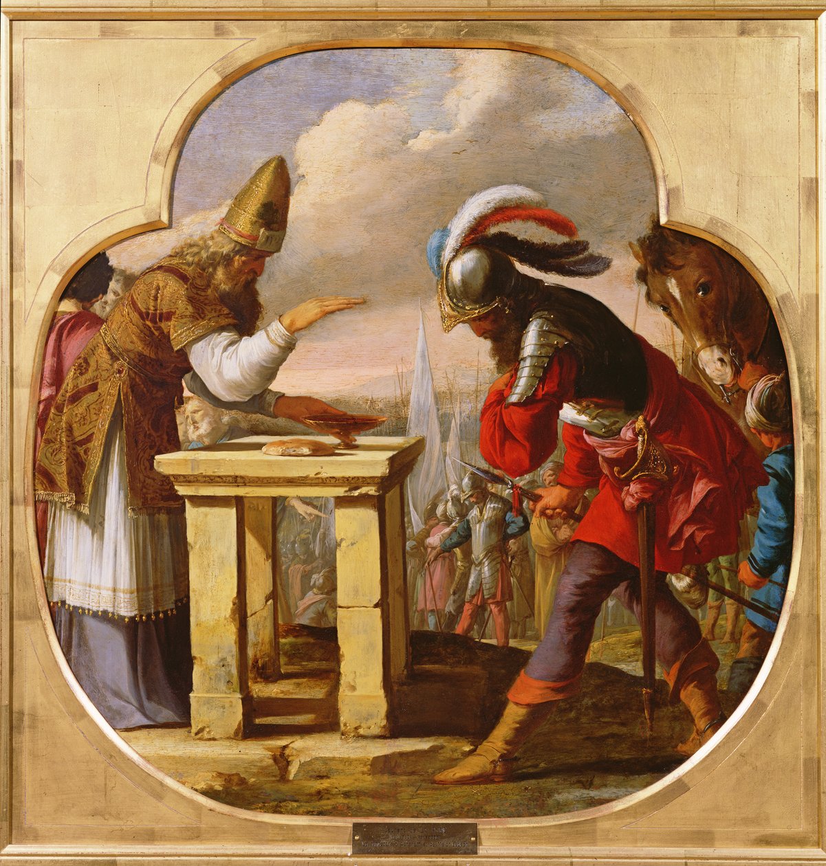 Spotkanie Abrahama z Melchizedekiem, ok. 1630 (olej na miedzi) autorstwa Laurent de la Hyre