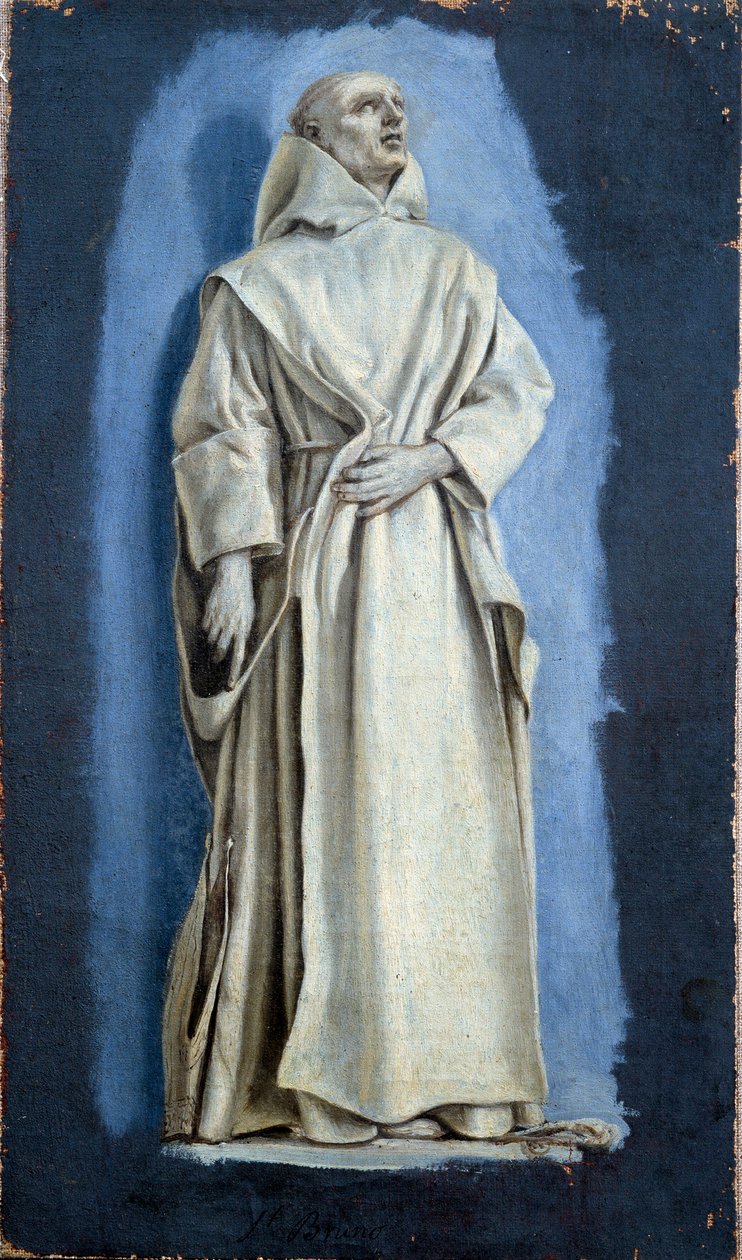 Święty Bruno Obraz na płótnie Laurenta de La Hyre (1606-1656) XVII w. Nd. 0,37 x 0,21 m Paryż. Muzeum w Luwrze autorstwa Laurent de la Hyre