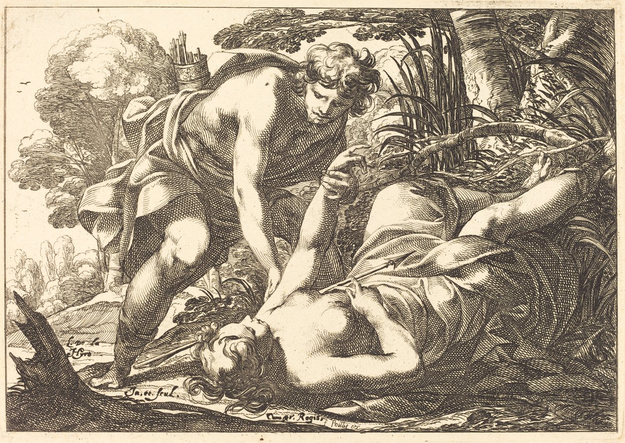 Cephalus i Procris autorstwa Laurent de la Hyre