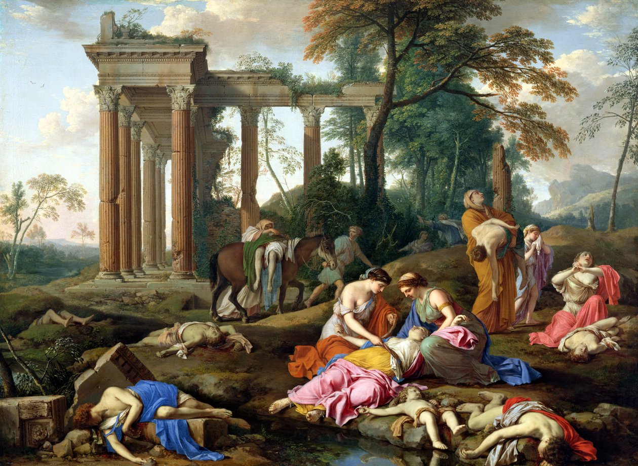 Śmierć dzieci Betel, 1653 autorstwa Laurent de la Hyre