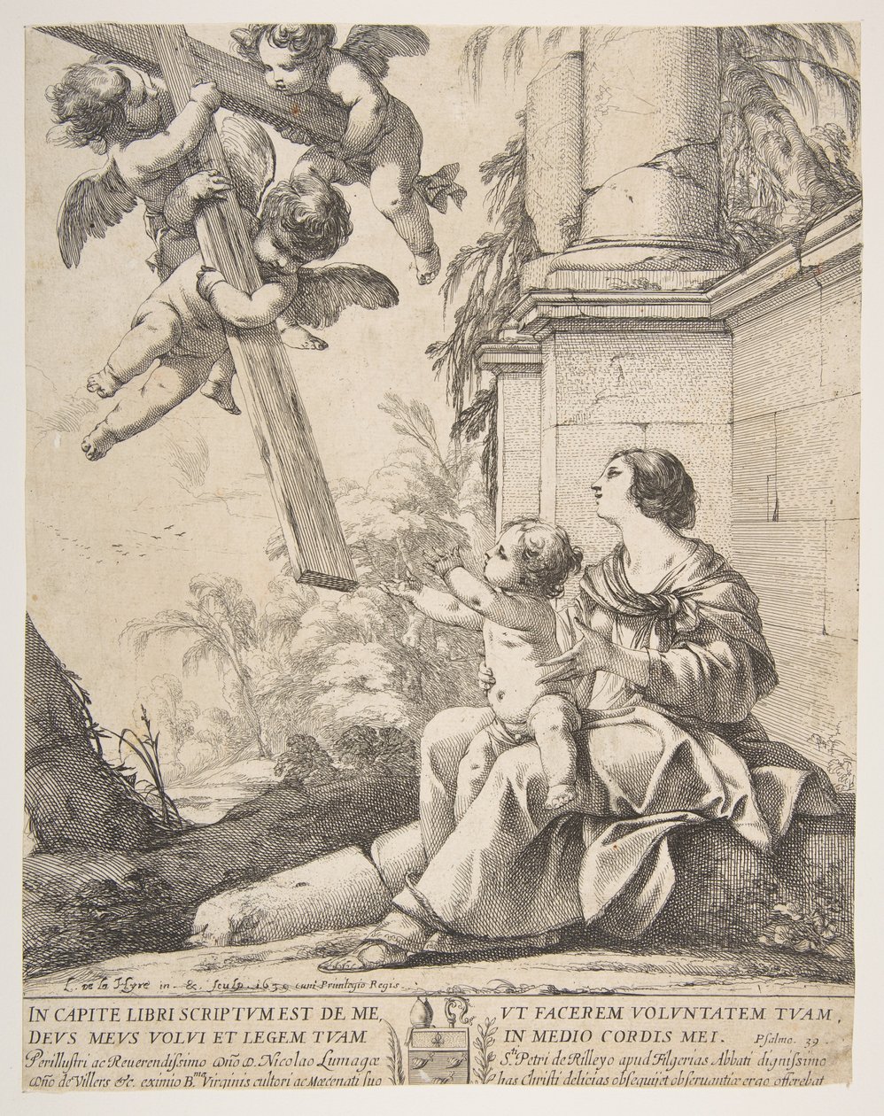 Dziewica z Dzieciątkiem z Aniołami, 1639. autorstwa Laurent de la Hyre