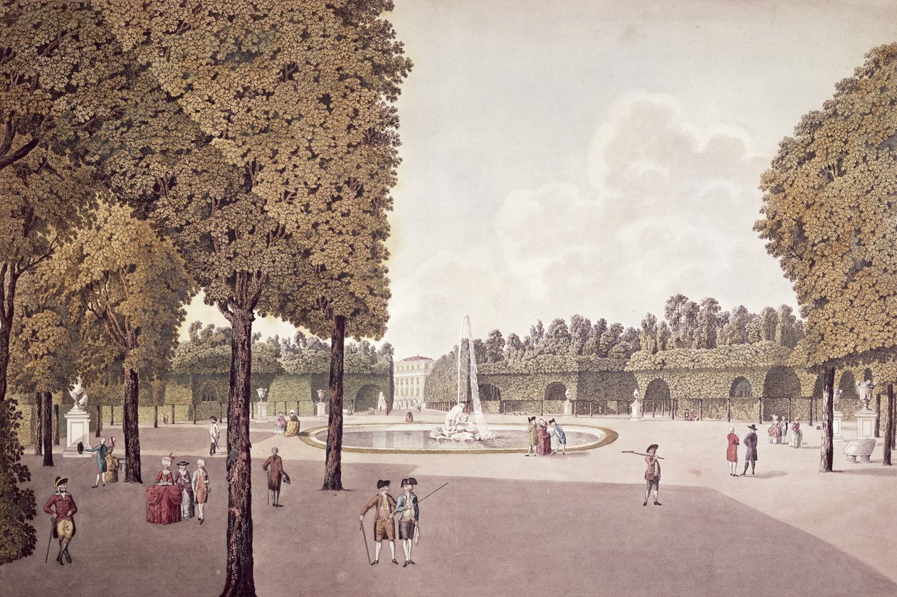 Ogród Schonbrunn, ryty przez Johanna Zieglera (ok. 1750-1812) autorstwa Laurenz Janscha