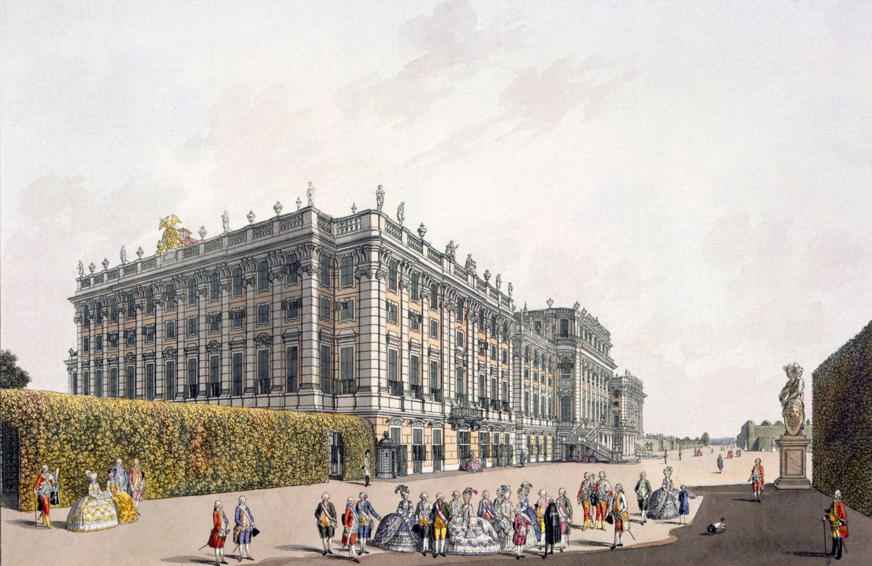 Widok Pałacu Schoenbrunn, Wiedeń, 1792 autorstwa Laurenz Janscha