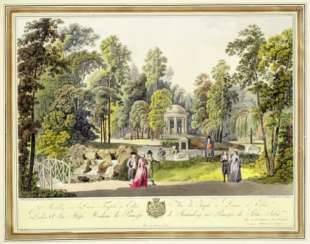 Widok świątyni Diany w Erlaw, rytowany przez Johanna Zieglera (ok. 1750-ok. 1812), ok. 1790 autorstwa Laurenz Janscha