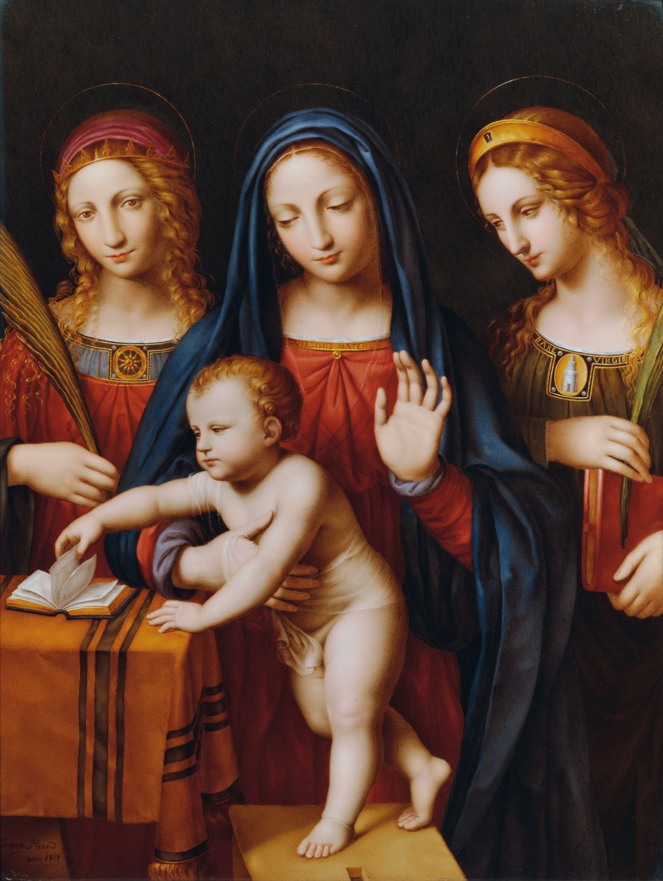 Madonna z Dzieciątkiem Jezus, św. Katarzyną i św. Barbarą autorstwa Laurenz Herr
