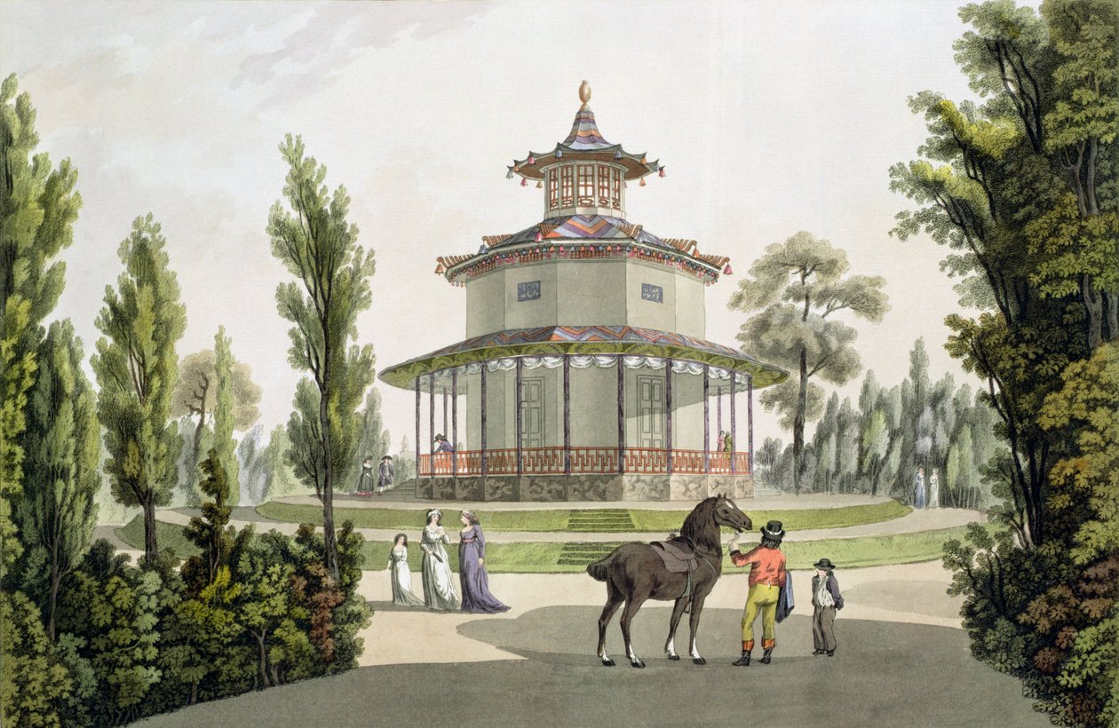 Widok Chińskiego Letniego Domu, Pałac Lichtensteinów w Eisgrub, rytowany przez Johanna Zieglera (ok.1750-c.1812), 1792 autorstwa Laurenz Janscha