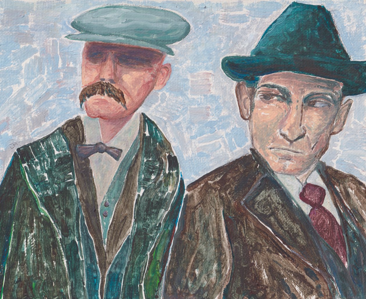 Sacco i Vanzetti, ok. 2019 (akryl na płótnie) autorstwa Laurie Michaels