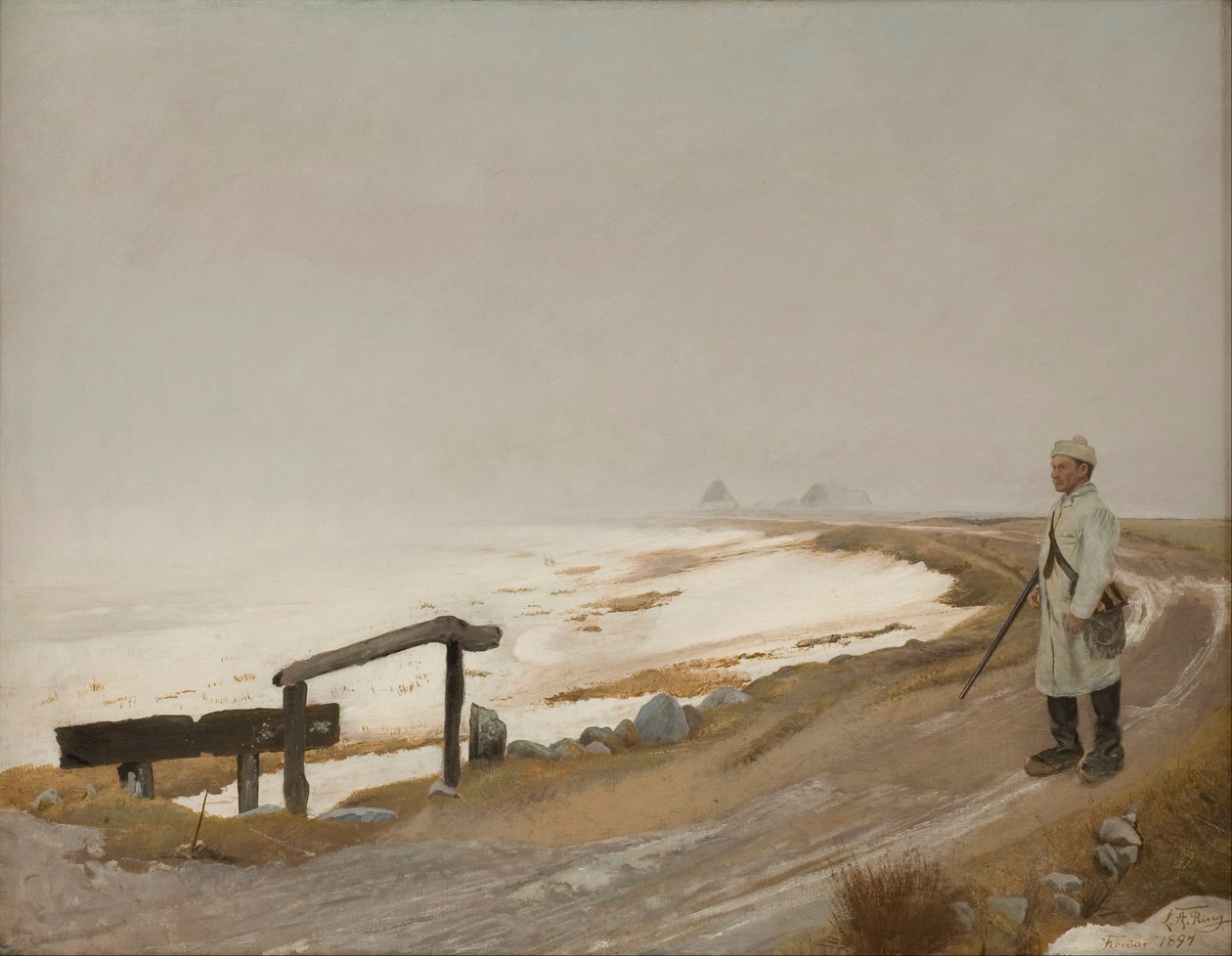 Mglisty zimowy dzień. Karrebæksminde autorstwa Laurits Andersen Ring