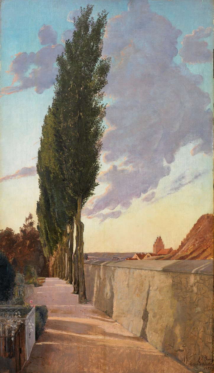 Krajobraz z topolami. Wieczór wrześniowy 1895. autorstwa Laurits Andersen Ring
