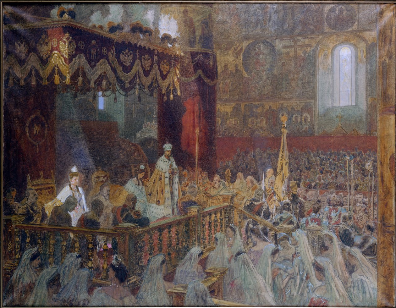 Koronacja cara Mikołaja II autorstwa Laurits Regner Tuxen