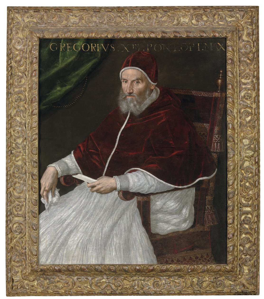 Portret papieża Grzegorza XIII, 3/4 długości, siedzący autorstwa Lavinia Fontana