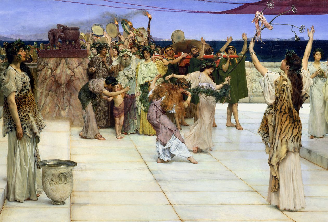 Dedykacja dla Bachusa, 1889 (fragment 141017) autorstwa Lawrence Alma Tadema