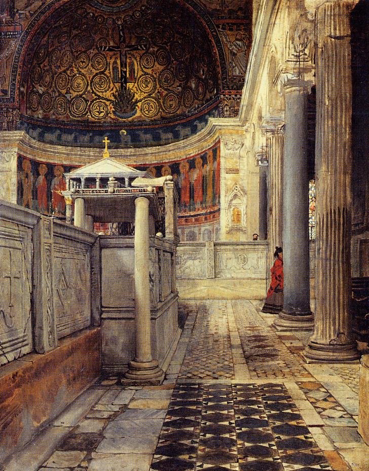 Wnętrze kościoła San Clemente, Roman autorstwa Lawrence Alma Tadema