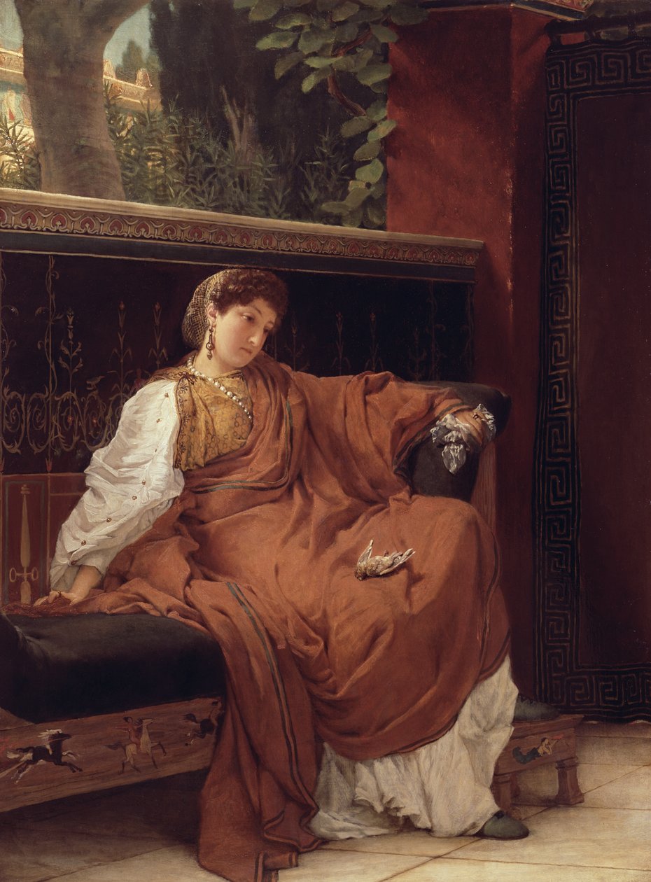 Lesbia płacząca nad wróblem, 1866 autorstwa Lawrence Alma Tadema