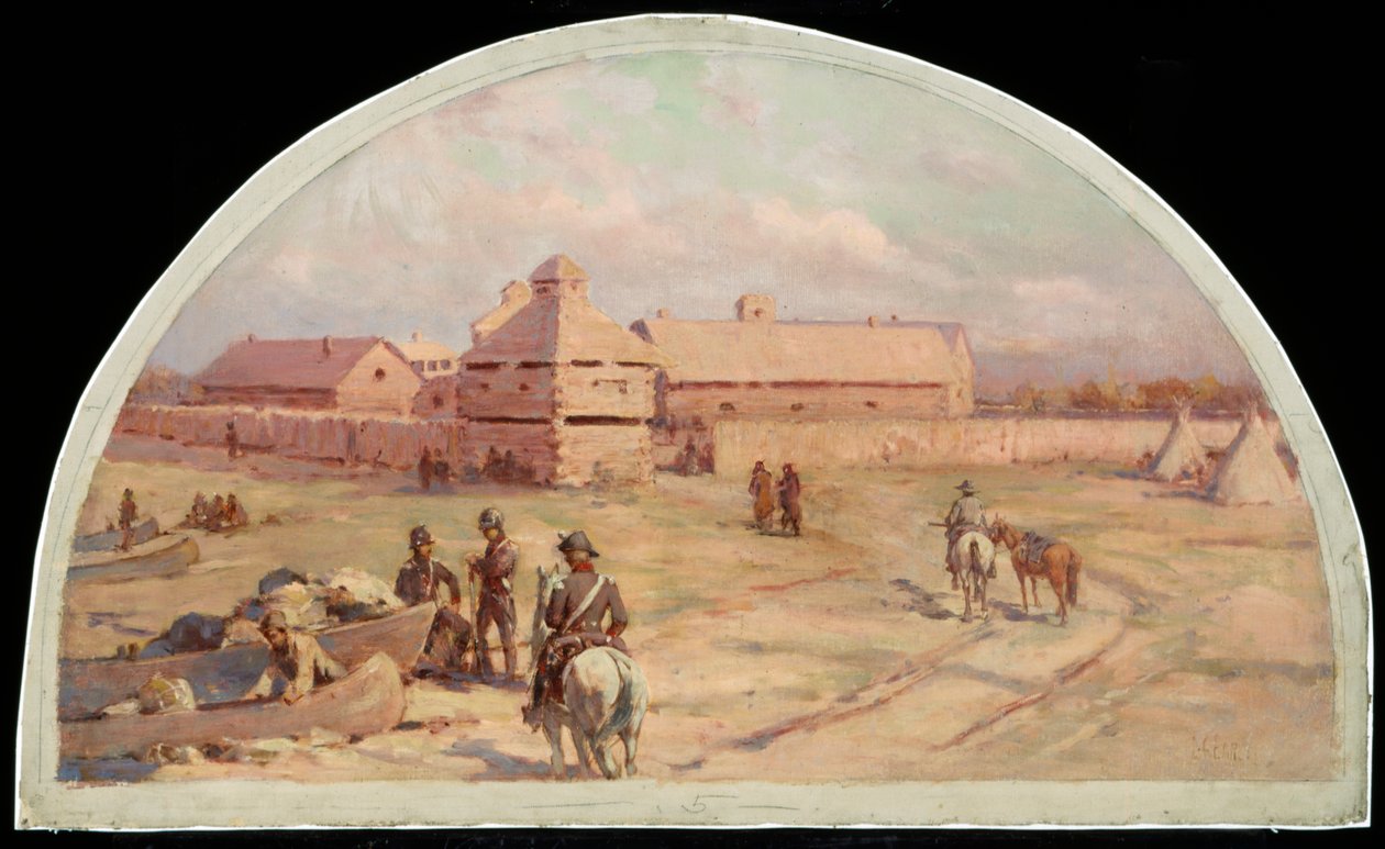 Pierwszy Fort Dearborn, 1803, 1900 autorstwa Lawrence Carmichael Earle