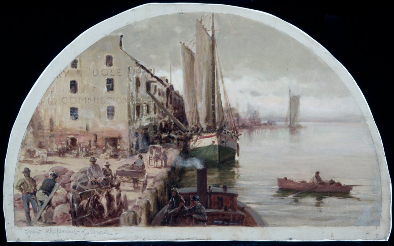 Pierwsza elewator zbożowy w Chicago, 1838, 1900 autorstwa Lawrence Carmichael Earle