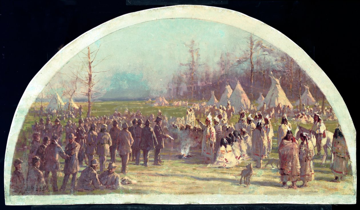 Ostatni Sobór Potawatomii, 1833, 1900 autorstwa Lawrence Carmichael Earle